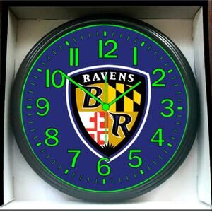 Baltimore Ravens NFL Football Glow In The Dark Wall Clock New!